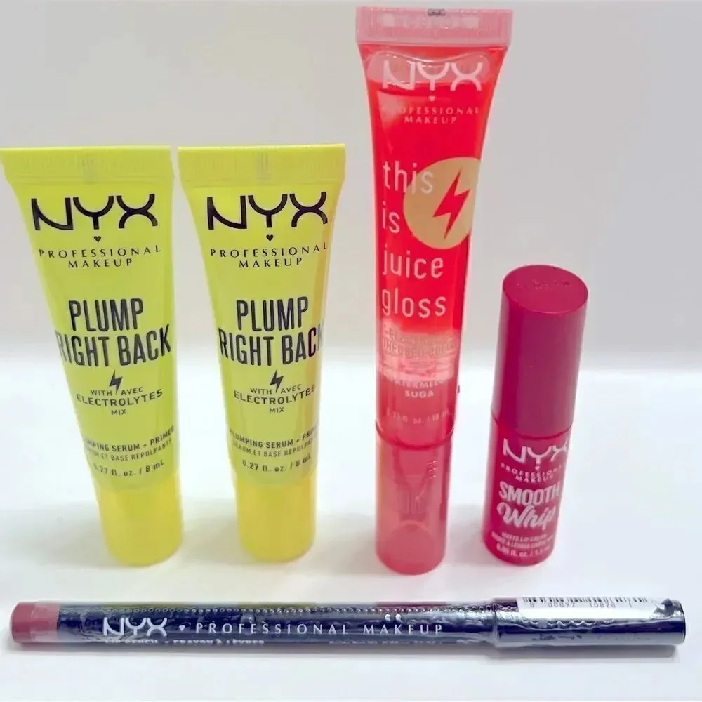 NYX Plump Right Back Primer & Serum and Lip Bundle, New